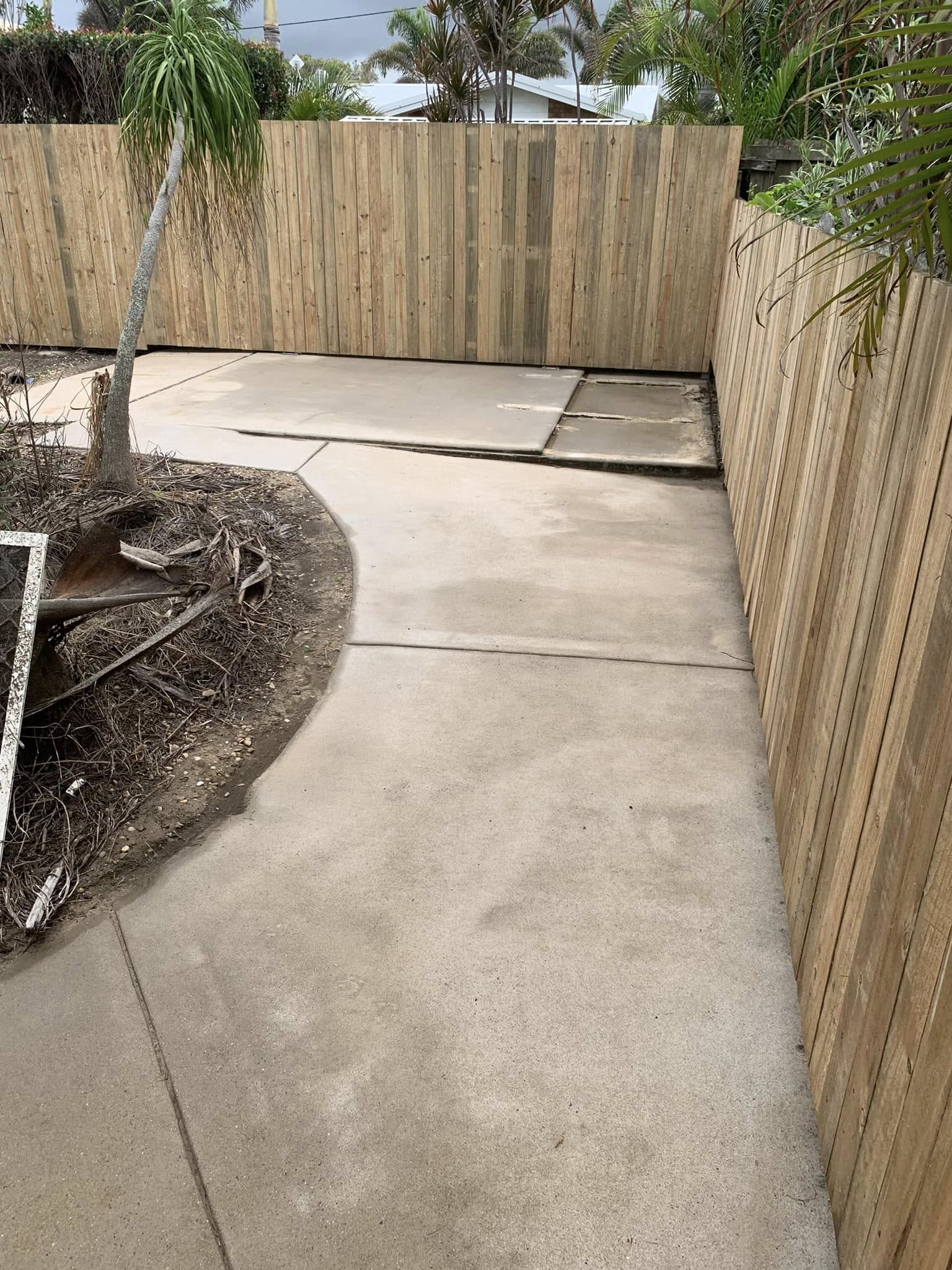 Before driveway pressure cleaning in Yeppoon